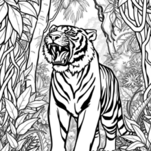 A Majestic Tiger Standing in a Dense Jungle