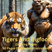 Tiger And Bigfoot 50 Page Coloring Book